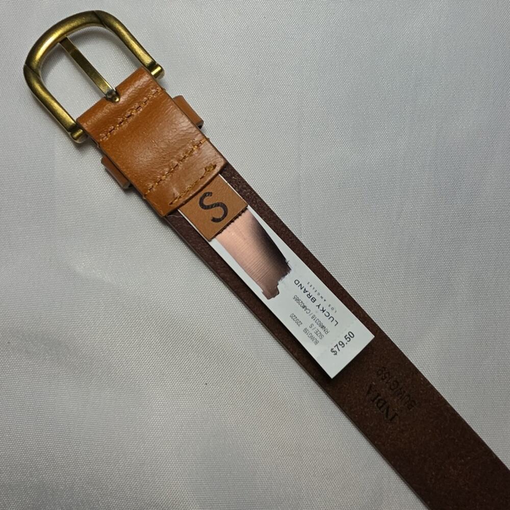 Lucky Brand Women’s Golden Floral Embroidered Leather M Brown Belt NWT BUWG159 - Picture 2 of 5